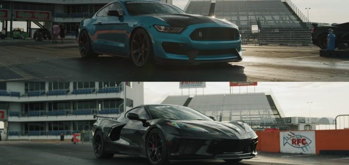 C8克尔维特挑战谢尔比野马GT350进行阻力赛