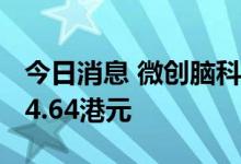 今日消息 微创脑科学香港IPO每股发行价为24.64港元