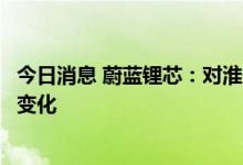 今日消息 蔚蓝锂芯：对淮安锂电池项目年底投产的预计没有变化