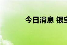 今日消息 银宝山新低开6.99%