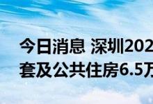 今日消息 深圳2022年度计划供应商品房6万套及公共住房6.5万套