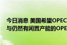 今日消息 美国希望OPEC+近期增产后将有第二步跟进，正与仍然有闲置产能的OPEC国家会谈