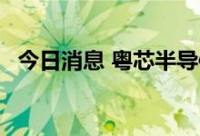 今日消息 粤芯半导体完成45亿元战略融资