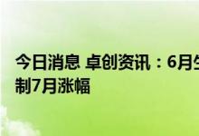 今日消息 卓创资讯：6月生猪价格超预期上涨 压栏生猪或限制7月涨幅