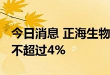 今日消息 正海生物：股东Longwood拟减持不超过4%