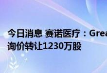 今日消息 赛诺医疗：Great Noble Investment Limited拟询价转让1230万股