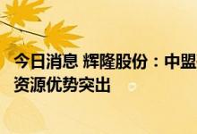 今日消息 辉隆股份：中盟磷业白岩磷矿储量可达9500万吨，资源优势突出