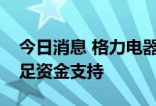 今日消息 格力电器：为盾安环境发展提供充足资金支持