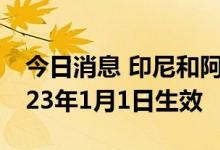 今日消息 印尼和阿联酋的贸易协议计划于2023年1月1日生效