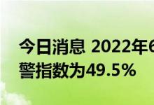 今日消息 2022年6月中国汽车经销商库存预警指数为49.5%