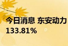 今日消息 东安动力：6月变速器销量同比增长133.81%