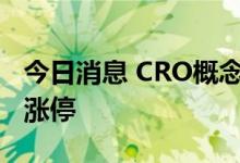 今日消息 CRO概念股持续走强 昭衍新药午后涨停