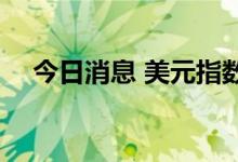 今日消息 美元指数DXY短线走低近20点