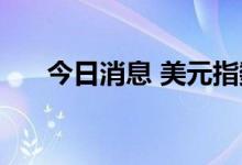 今日消息 美元指数DXY短线上扬18点