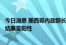 今日消息 墨西哥内政部长ADAN A. LOPEZ的新冠病毒检测结果呈阳性