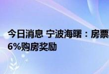 今日消息 宁波海曙：房票可购新房、二手房、安置房，并给6%购房奖励