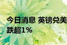 今日消息 英镑兑美元创6月14日以来新低  现跌超1%