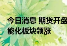 今日消息 期货开盘：国内期货开盘普遍上涨 能化板块领涨