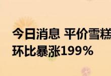 今日消息 平价雪糕迎来消费新热 雪莲”销量环比暴涨199%