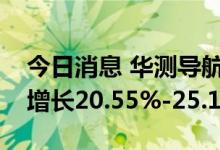 今日消息 华测导航：预计上半年净利润同比增长20.55%-25.12%