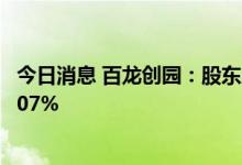 今日消息 百龙创园：股东唐众、张安国拟合计减持不超过3.07%