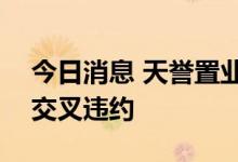 今日消息 天誉置业再跌超8% 多只债券触发交叉违约