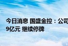 今日消息 国盛金控：公司50.43%股份网络报价结果为88.79亿元 继续停牌