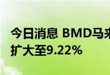 今日消息 BMD马来西亚棕榈油主力合约跌幅扩大至9.22%