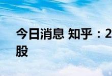 今日消息 知乎：2022年7月6日回购11.6万股