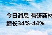 今日消息 有研新材：预计上半年净利润同比增长34%-44%