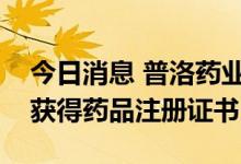 今日消息 普洛药业：盐酸帕洛诺司琼注射液获得药品注册证书