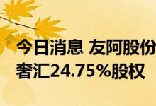 今日消息 友阿股份：拟8000万元转让欧派亿奢汇24.75%股权