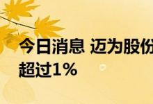 今日消息 迈为股份：股东东运创投拟减持不超过1%