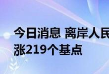 今日消息 离岸人民币兑美元较周三纽约尾盘涨219个基点