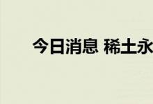 今日消息 稀土永磁概念板块震荡走低