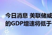 今日消息 美联储威廉姆斯：预计美国2022年的GDP增速将低于1%