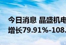 今日消息 晶盛机电：预计上半年净利润同比增长79.91%-108.22%