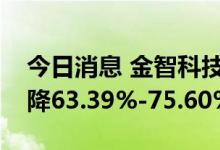 今日消息 金智科技：预计上半年净利同比下降63.39%-75.60%