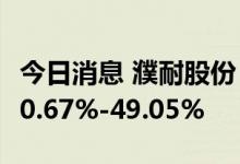 今日消息 濮耐股份：预计上半年净利同比增40.67%-49.05%