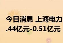 今日消息 上海电力：上半年净利润预计亏损0.44亿元-0.51亿元