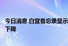 今日消息 白宫备忘录显示，美国汽油价格预计将在未来几周下降