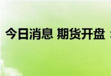 今日消息 期货开盘：国内期货开盘普遍下跌