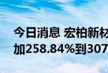 今日消息 宏柏新材：预计上半年净利同比增加258.84%到307.77%