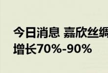 今日消息 嘉欣丝绸：预计上半年净利润同比增长70%-90%