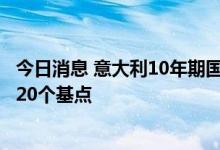 今日消息 意大利10年期国债与德国10年期国债的利差升至220个基点