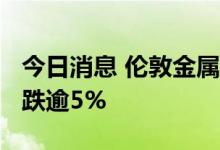 今日消息 伦敦金属交易所 LME三个月期镍下跌逾5%