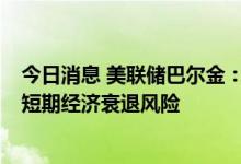 今日消息 美联储巴尔金：总体通胀率和核心通胀率过高  有短期经济衰退风险