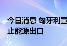 今日消息 匈牙利宣布进入能源紧急状态 将禁止能源出口