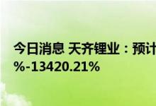 今日消息 天齐锂业：预计上半年净利润同比增长11089.14%-13420.21%