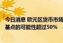 今日消息 欧元区货币市场目前预计9月份欧洲央行加息50个基点的可能性超过50%